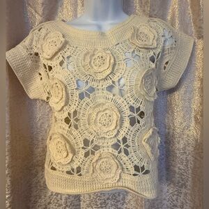 Rebellion Cream Crochet Overlay Top